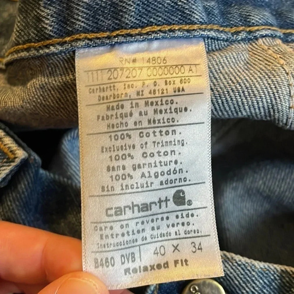 Carhartt men’s relaxed fit blue jeans size 40x34 - Picture 9 of 9